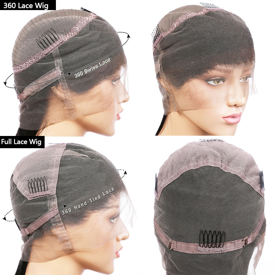 360 Full Lace Curly Human Hair Wig With Glueless Lace Front