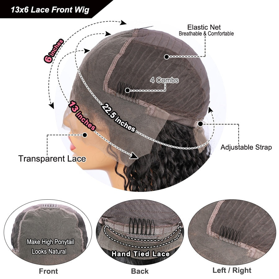 360 Full Lace Curly Human Hair Wig With Glueless Lace Front