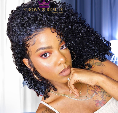 360 Full Lace Curly Human Hair Wig With Glueless Lace Front