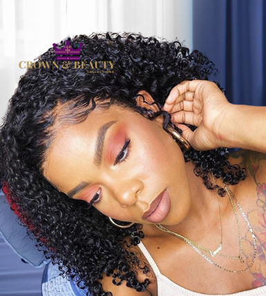 360 Full Lace Curly Human Hair Wig With Glueless Lace Front